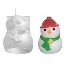 (B) Christmas Snowman Decoration 3D Candle Mould DIY Candle Epoxy Mold Handmade Candles Aroma Wax Soap Molds for Decorations