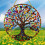 Multicolored Tree Wall Hanging Decoration 15x15cm-YKB138 2