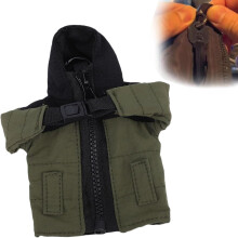 Mini Down Jacket Keychain, Unique Decorative Key Holder with Portable Pendant for Car Enthusiasts Fashion Lovers, Green Fabric 3.4 x 5.1in