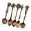 Antique Style Easy Cleaning Alloy Spoon Set 5Pcs-red bronze 1