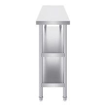 Table de Travail Cuisine Acier Inoxydable-Duoku-Table de Préparation-356 x 1524 x 864 mm-avec 2 Étagères Inférieures Réglables
