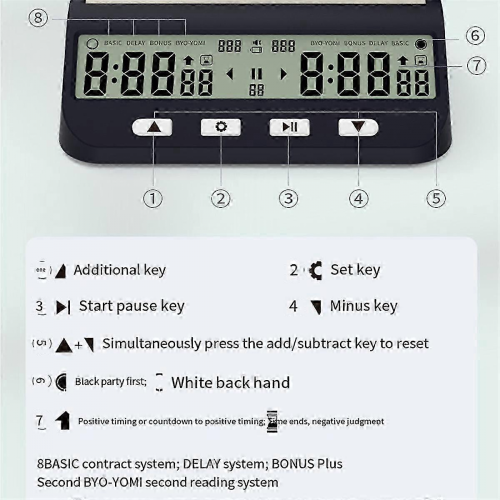 Schach-Timer, professionelle Schachuhr, multifunktionale Digitaluhr 2