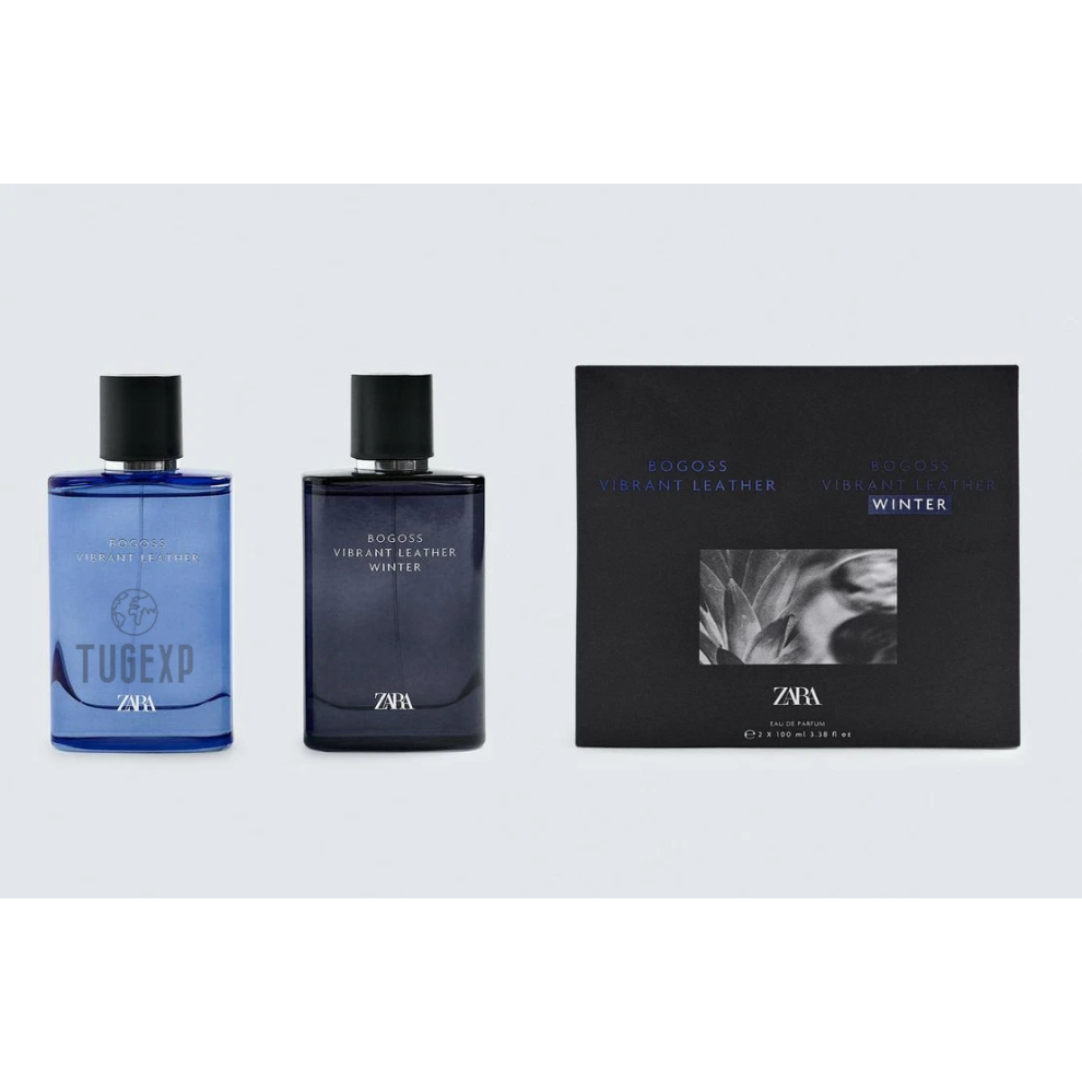 Zara Bogoss Vibrant Leather And Winter Perfume Set Edp Men 2X100ml (3.38Oz X 2)