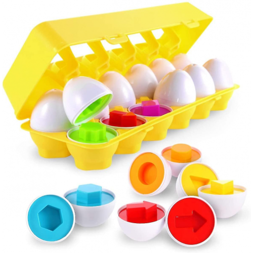 Set di uova - Giochi educativi per bambini, colori e forme (12 uova) ()