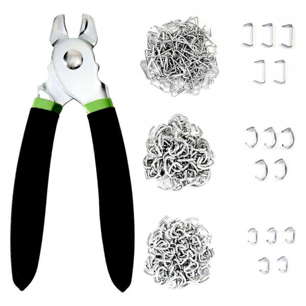 Hog Ring Pliers Kit With 270Pcs 3/4In 1/2In 3/8In Galvanized Steel Hog Rings,Hog Ring Pliers Kit For 6921102352306