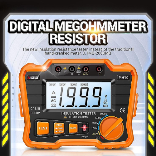 Digital Insulation Resistance Tester Megger Megohm Meter 100/250/500/1000v 2