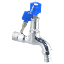 Anti Theft Outdoor Tap 1/2' Thread Alloy Sink Tap with Key Lock Lockable Faucet for Garden Watering, Car Washing, Public Places, Home, Mop, Sink