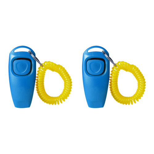 Dog Training Clickers Whistle 2Pieces Noise Behavior-light blue