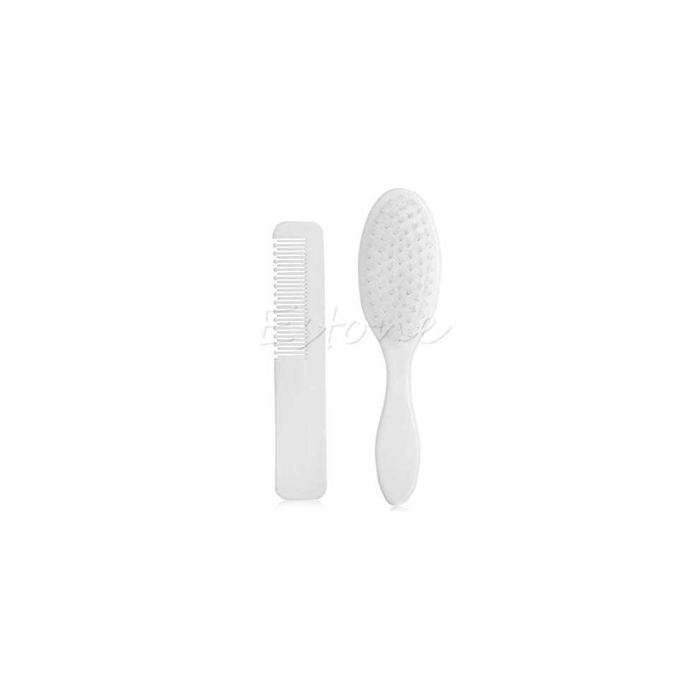 2 Pcs Easy Grip Brush and Comb Baby Massage and Scalp Brush plastics Infant Hairbrush  for Baby Registry Gift Set