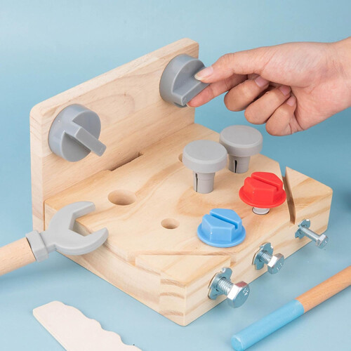 Table For Toys Interactive Puzzle Sorting Screw Building Blocks Brain Training Game 1