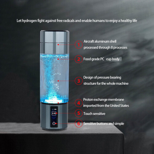 Portable Hydrogens Enriched Water Bottle Heat-Watermelon Red 2