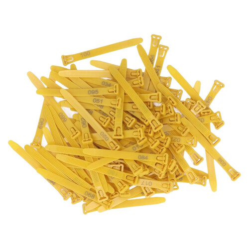 100pcs Poultry Identification Leg Bands for Eggs-Yellow