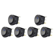 6Pc 12V 20A Rocker Toggle LED Luz Azul SPST -Off Controle para Barcos, Carros, Carros de Corrida, VeíCulos Off-Road