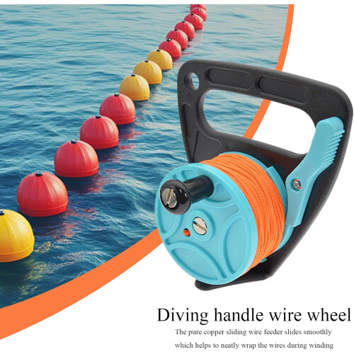 Diving Reel – Finger Spool, Resistant Frame with Smooth Rotation for Cave Exploration Blue 1