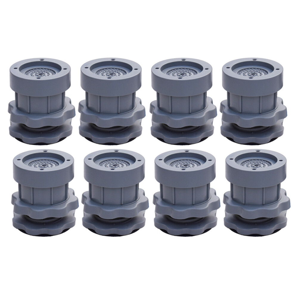 8Pc Adjustable Heighten Washing Machine Anti Vibration Pad Shock Non Slip Feet Mat Fridge Floor Furniture Protector-Gray 4713816301822