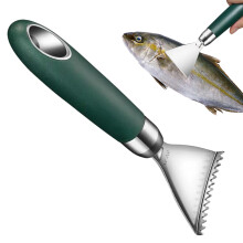 Fish Scale Remover, Stainless Steel, NonSlip, ABS Handle, Portable, Kitchen Accessories, Clamped Scraper, Ideal for Cooking Seafood