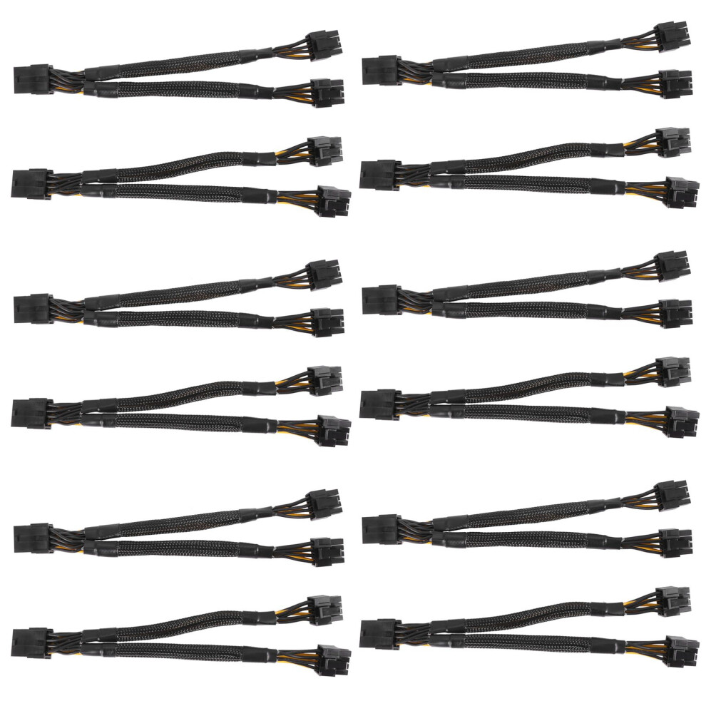 12Pcs Gpu Pcie 8 Pin Female To Dual 2X 8 Pin(6+2)Male Pci Express Power Adapter Braided Y-Splitter Extension Cable,20Cm 6133443824309