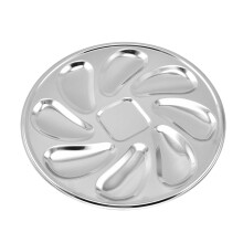 Versatile Shellfish Tray 8Slot Plate Shellfish Seafood Tray Stainless Steel Material Suitable for Seafood Enjoyment Ref: 9594