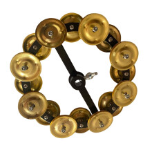 Hi Hat Tambourine Hand Percussion Accessories, Easy to Assemble Stainless Steel Shaker for KTV Ensemble Children Adults Party, Double Row