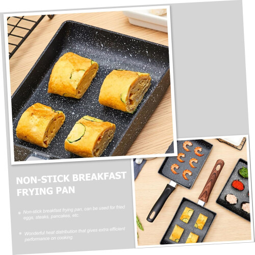 Non Stick Omelette Pan Square Heat Insulation Handle for Eggs Steaks Pancakes 1