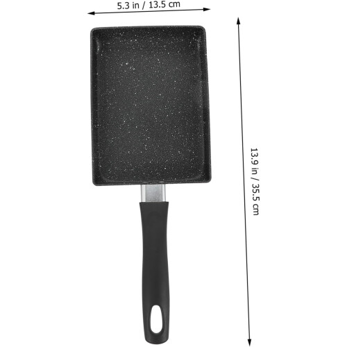 Non Stick Omelette Pan Square Heat Insulation Handle for Eggs Steaks Pancakes 2