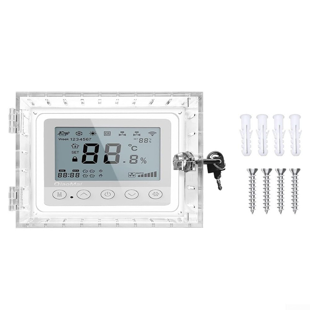 Thermostat Lock Box, Protection With 2 Keys, Transparent Cover, Acrylic Box, Wallmounted 9412369688088