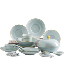 Phnom Penh Tableware, Bowls, Dishes, Tableware Set, Celadon Rice Bowls, Bowls, Chopsticks Set Light Grey D