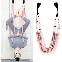 (pink) Yoga Strap, Backbend Training Stretching Rope with Door Anchor, Flexibility Trainer Stretching Equipment Assist Stretch Strap