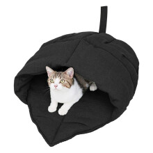 Kreative Blätterform Nest Katzenbett Verstecke-Schwarz
