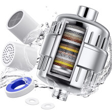 25 Stage Shower Filter with Vitamin C for Hard Water, Water Softener Shower Head Filter