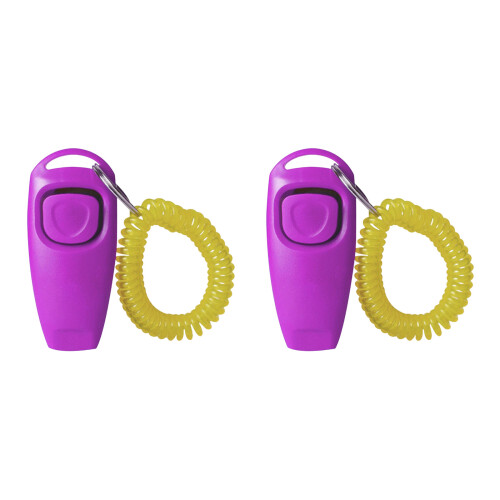2er-Pack Hunde-Clicker-Pfeifen-Set,-Lila