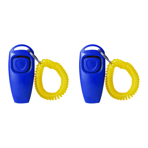2 Stück Hunderassen-Clicker-Pfeife für das Hundetraining,-Blau