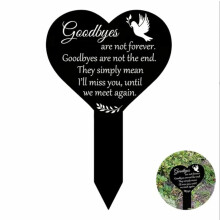 Commemorative pile marker outdoor courtyard black sympathy garden butterfly decoration gift cemetery commemorative plaque (C)