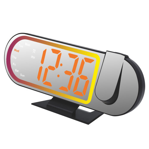 Multicolored Soft Lighting Alarm Clock With-black orange