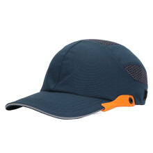 Breathable Bump Hat, Baseball Protective Helmet with HDPE/ABS Insert, Adjustable Protection for Sports Work Blue With Orange Trim