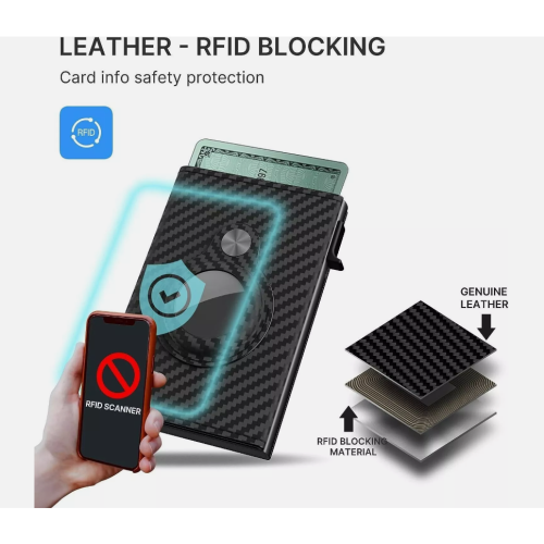 Θήκη καρτών Smart Wallet για άνδρες, γνήσιο δέρμα υψηλής ποιότητας, προηγμένη 2
