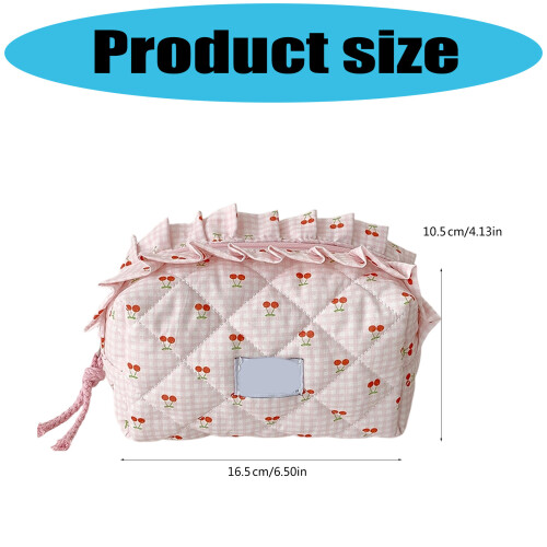 Makeup Accessories Pouch With Tartan Pattern For Quick-Blue 2