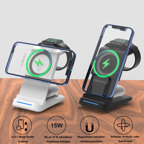 Ασύρματος Φορτιστής4Samsung Galaxy Watch4, Έξυπνη ΠροστασίαΒάση Φόρτισης 3 σε 1, 1