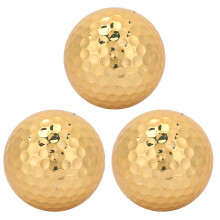 Portable Golf Ball With Gold Plating, High Visibility Concave Surface Golf Practice Ball For Men And Women, Sturdy And Durable Rubber Center For Outdo