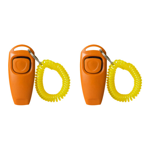 Set van 2 multifunctionele trainingsclickersfluiten-oranje kleur