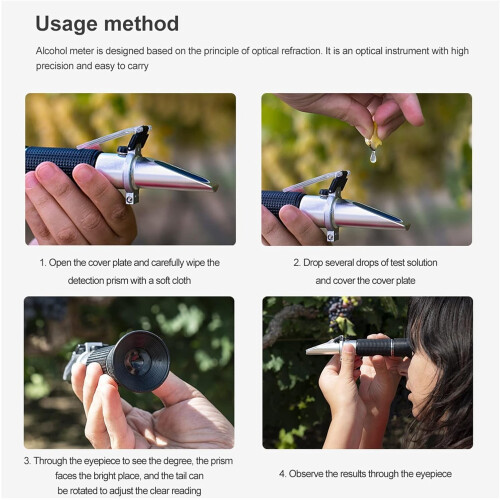 Refractometer, Specific Grape 040% Brix Refractometer Tester for Seasoning Beer Grape Sugar Set for Wine Making, Beer Brewing, Fruit, Sugar Hal 1