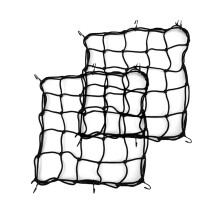 Pack of 2 Cargo Nets for Motorcycle Helmet, Luggage Net, Stretchy with Hooks, 40x40cm, Black