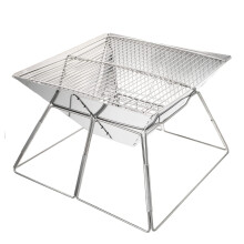 1 x Stainless Steel Barbecue Stand Foldable Charcoal Grill for Camping Picnic and Balcony Including Grill Grate and Easy Assembly System