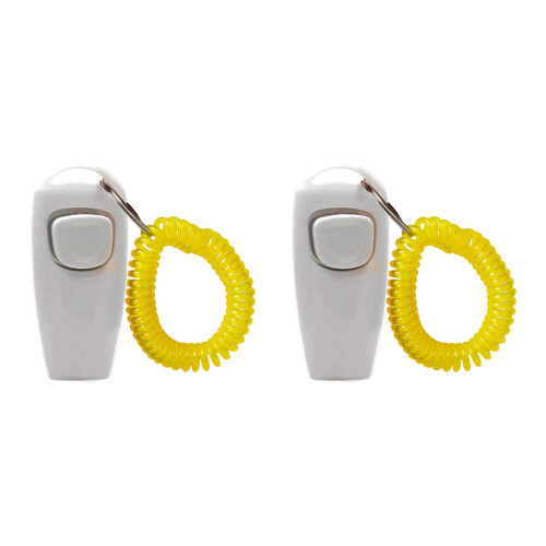 Hondgedragscontrole Trainingshulpmiddel 2 stuks Clickers-Wit