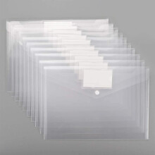 Envelope de polietileno, organizador de documentos para tamanho A4, pasta de plástico transparente que garante fácil organização, qualidade de