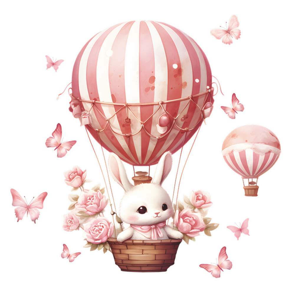 Creative Pattern Hot Air Balloon Wall Stickers, Light Color Removable Wall Decals for Smooth Surface Application, Watercolor Style Peel and Stick Wall