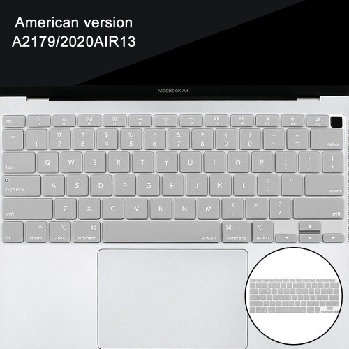 Capa de teclado ultrafina e lavável em silicone para MacBook Air e Pro de 13 polegadas (2020-2024). A base flexível com redução de ruído garante