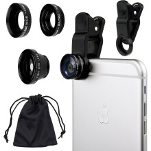 Objectif fisheye pour la photographie créative, pince universelle assurant la compatibilité avec divers smartphones et appareils mobiles, verre
