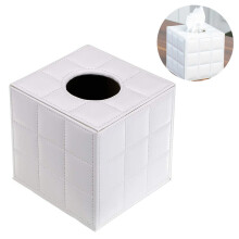Decoratieve doos/tissuehouder van PU-leer voor badkamerkastjes en slaapkamercommode.