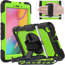 Capa protetora resistente a impactos para Samsung Galaxy Tab A8.0" 2019, capa reforçada de 3 camadas com protetor de tela, suporte giratório 360,